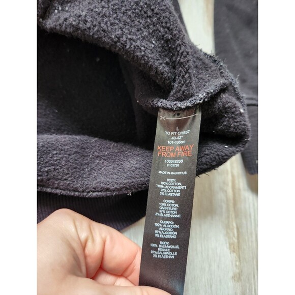 Topman Judgement Graphic Pullover Hoodie Black Fleece Lined Pocket Sz L EUC - Picture 7 of 9